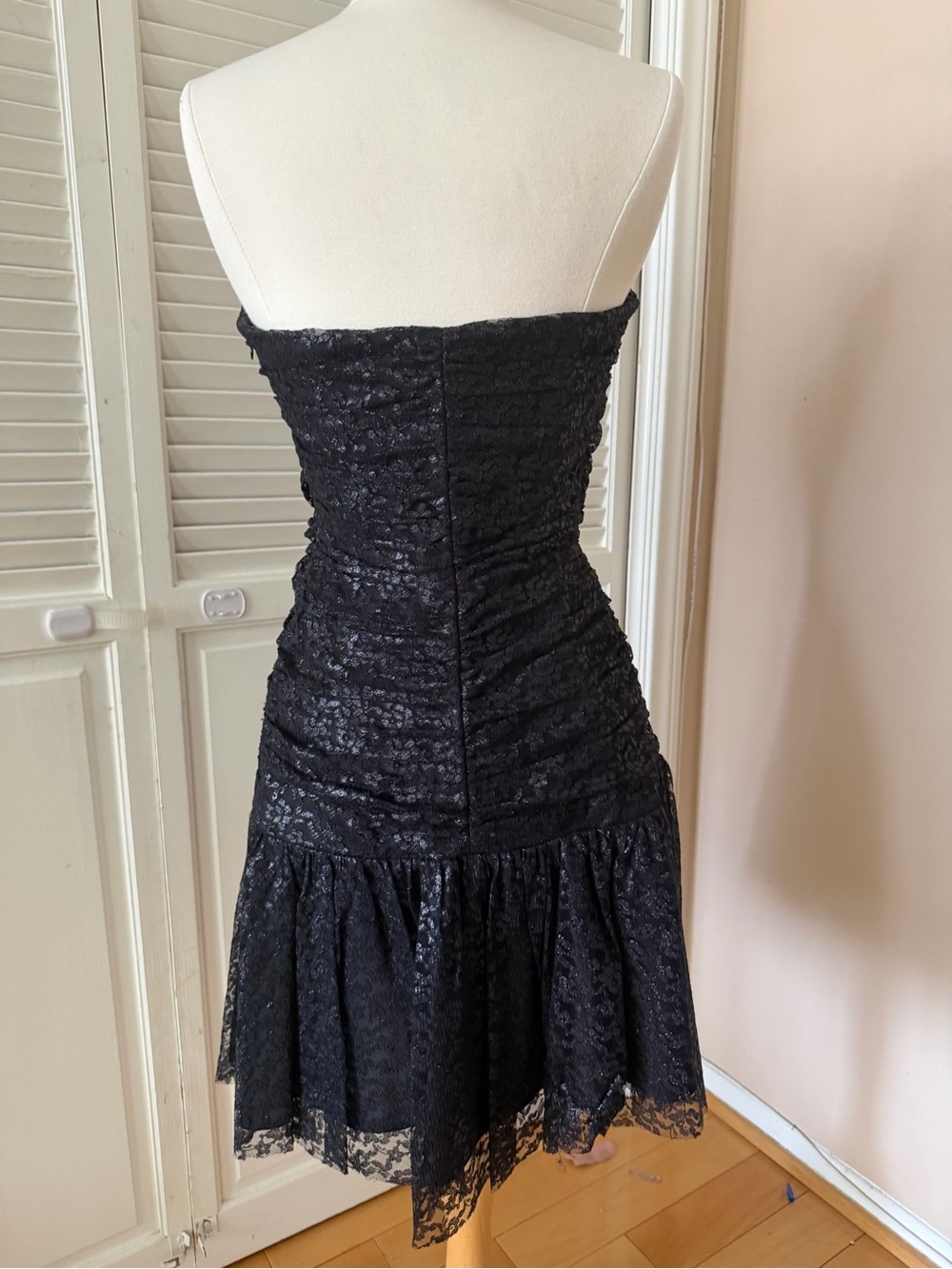Betsey Johnson Black Strapless Lace Party Dress - Picture 5 of 11